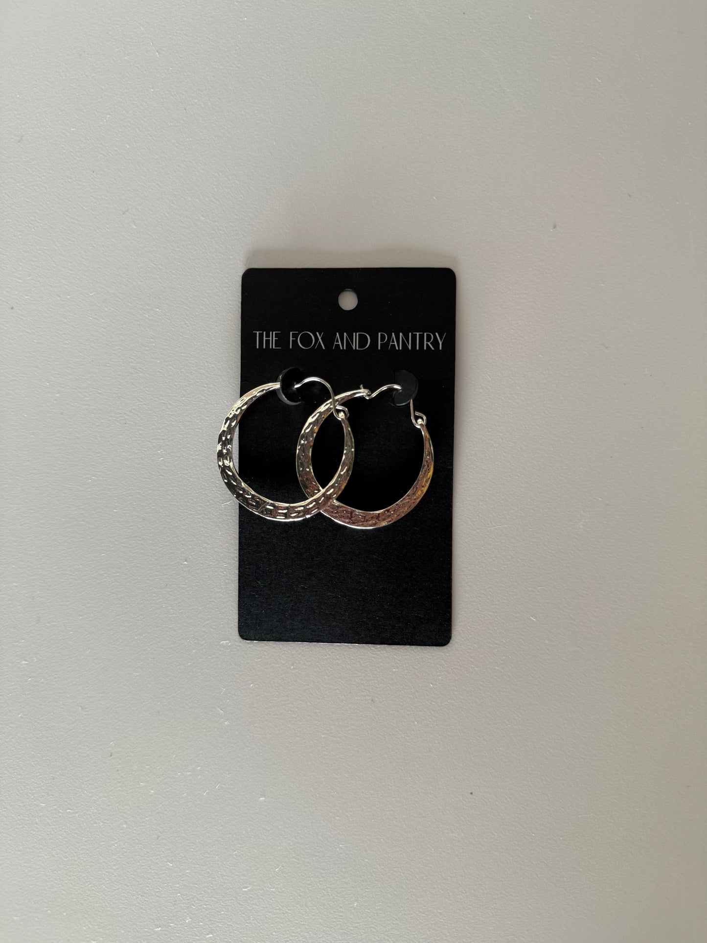 Hammered Silver Hoop Earring