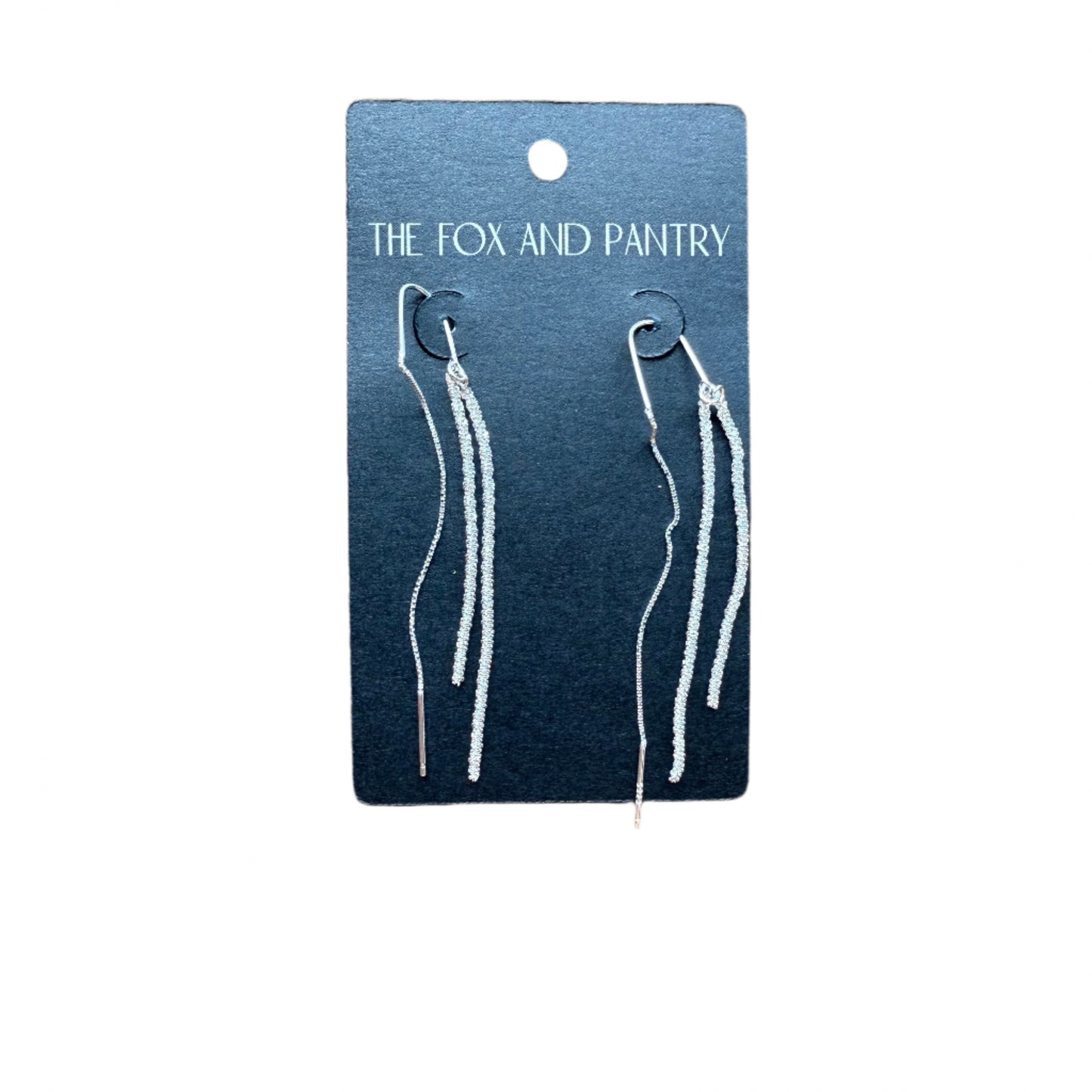 Silver Sparkle Pull-Through Drop Earring