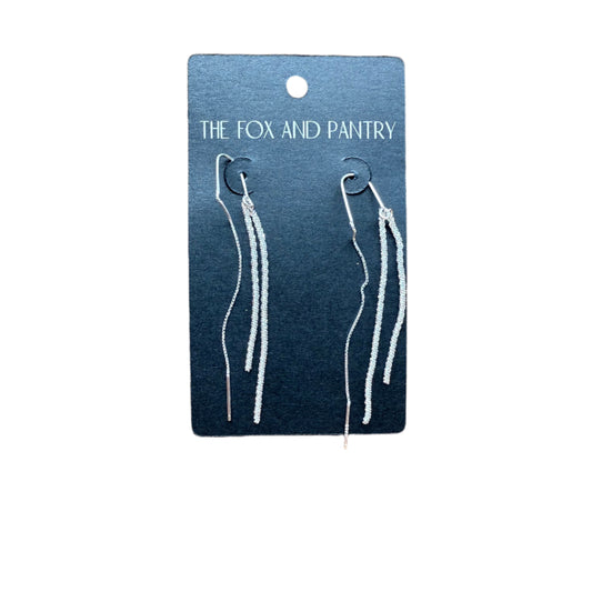 Silver Sparkle Pull-Through Drop Earring