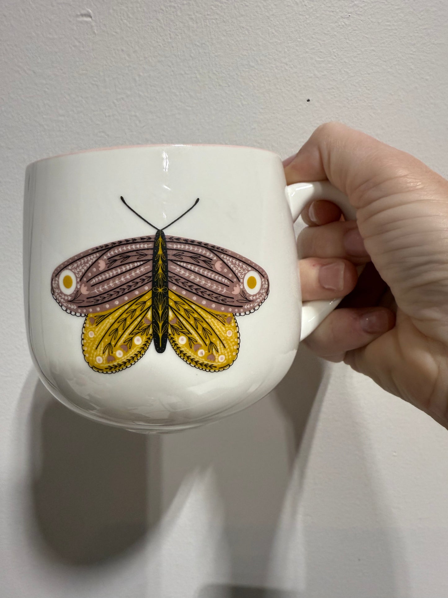 Butterfly +Bee Mug,Colored Rim, 4 Styles © 12 oz.
