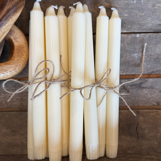 Cream Taper Candle Set