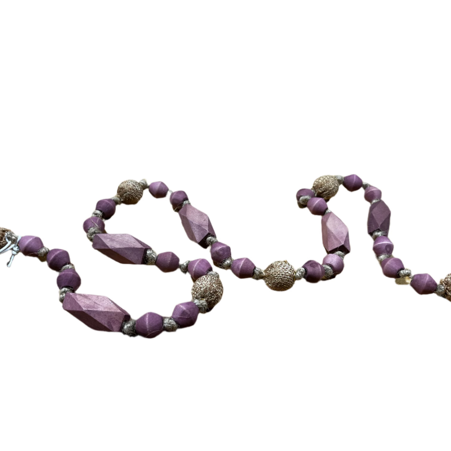Mauve Bead & Jute Garland