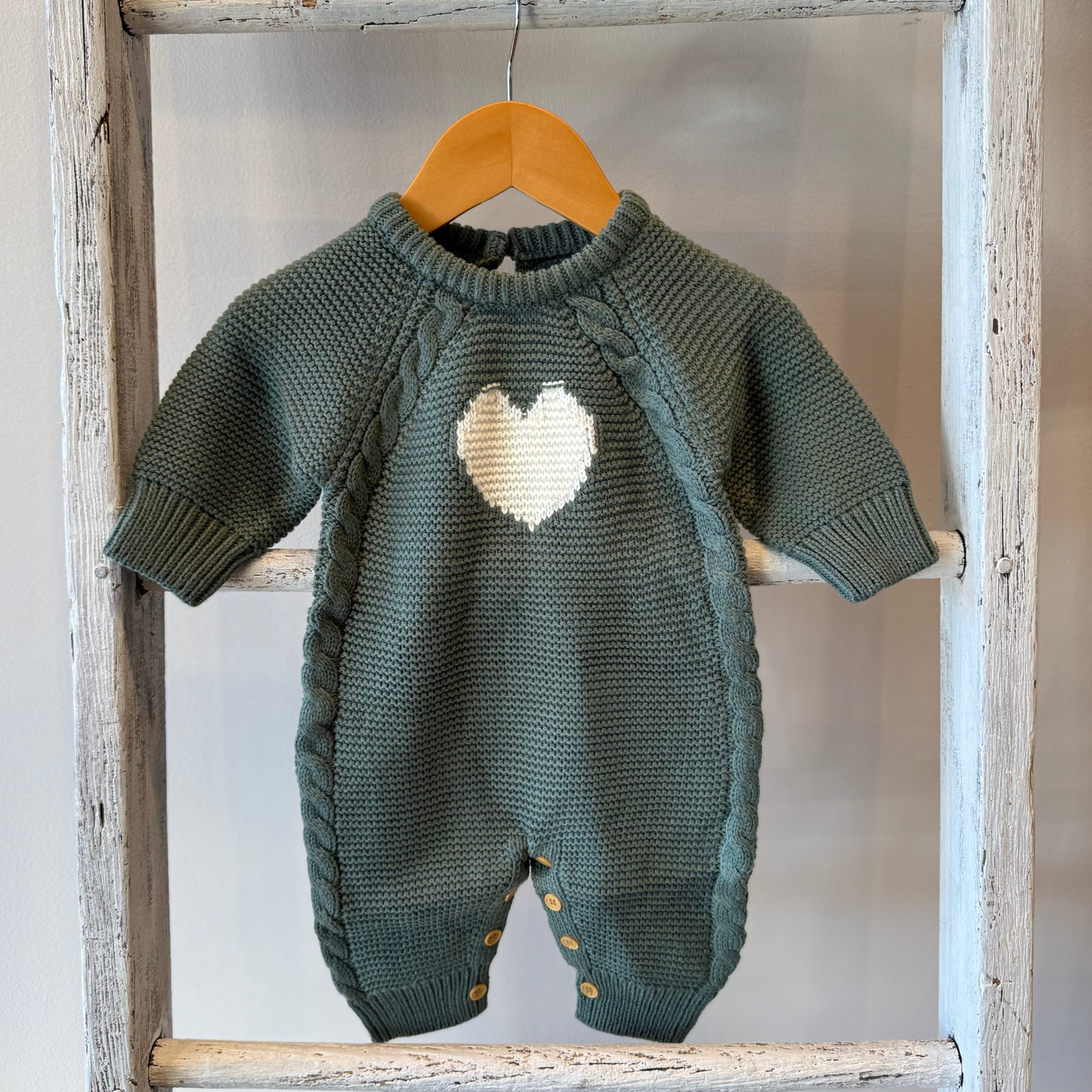 Teal Heart Toddler Sweater Outfit