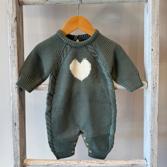 Teal Heart Toddler Sweater Outfit