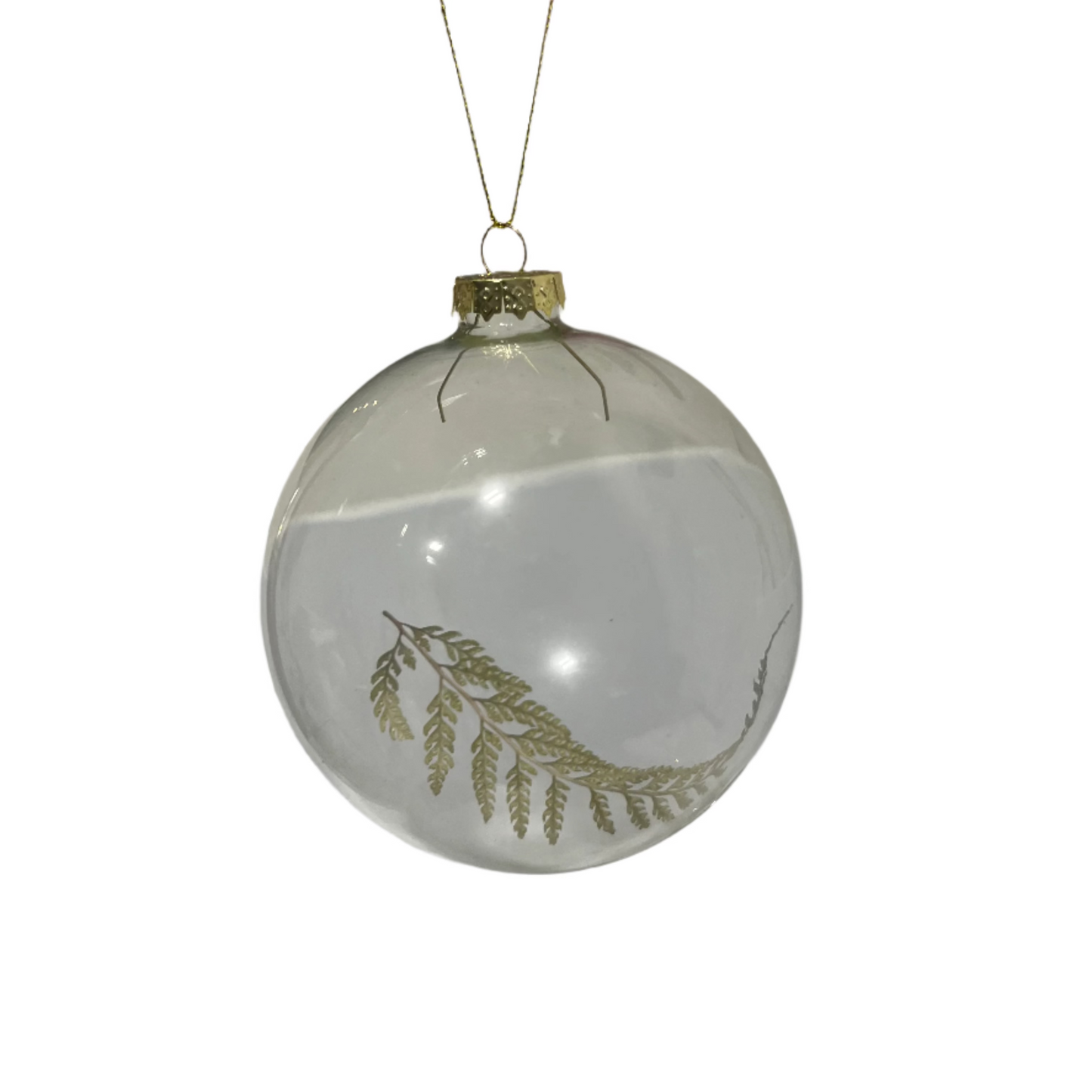 Round Glass Ball Ornament w/ Dried Botanical
