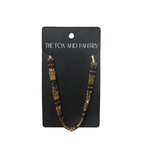 Blue Marble Gold Accented Bracelet