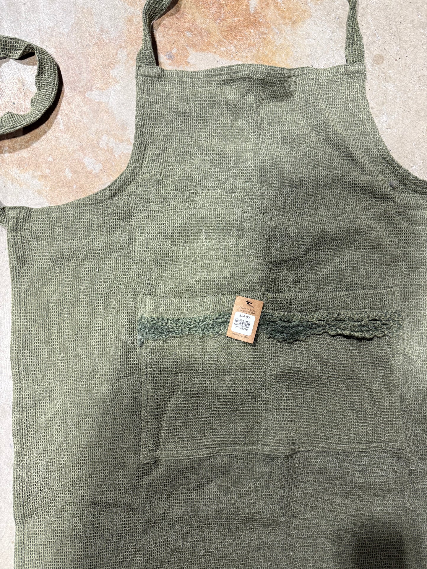 Green  Waffle Knit Apron