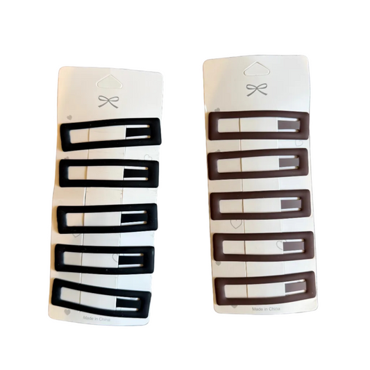 Rectangle Hair Clips Set of 5