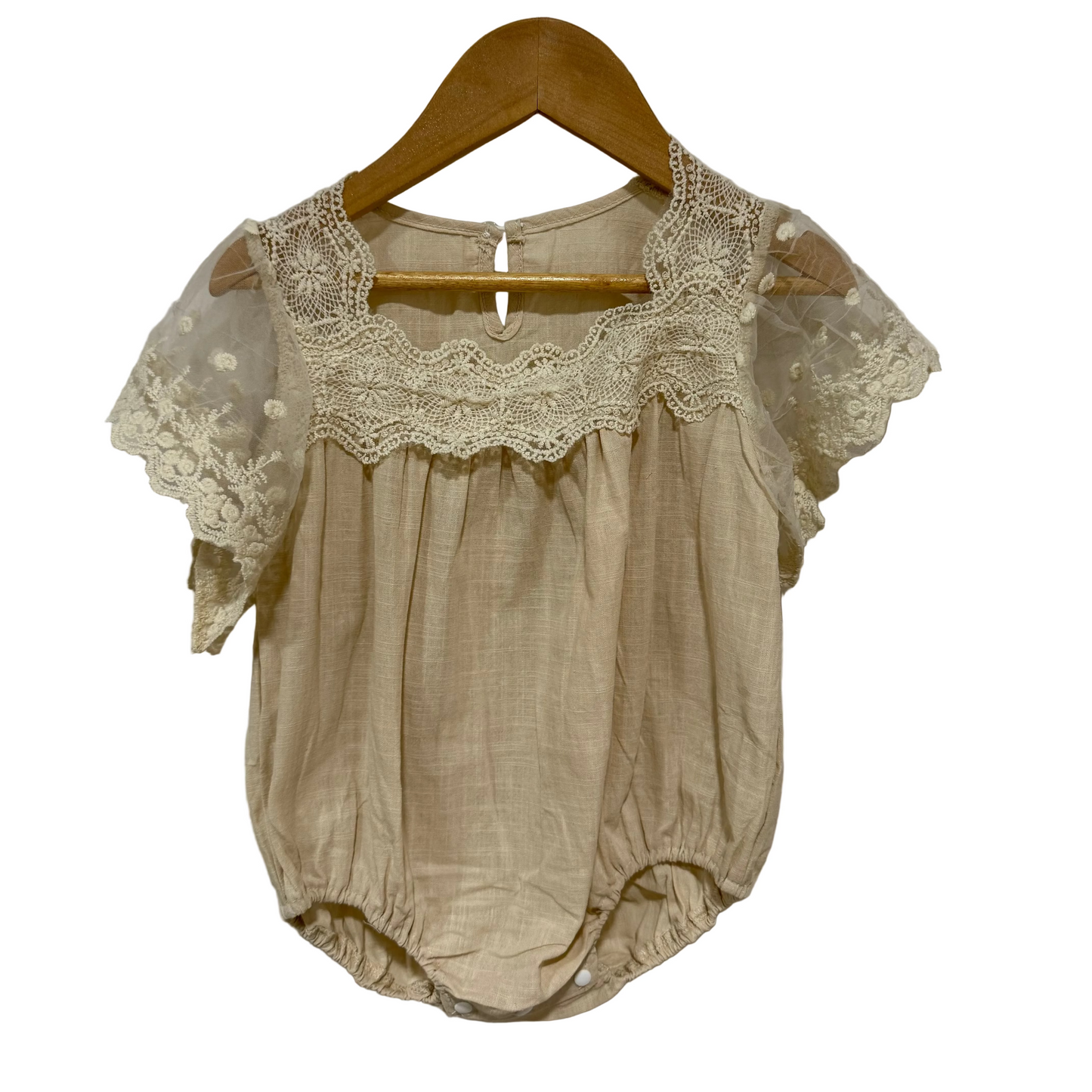 Vintage Style Baby Lace Sleeve Romper