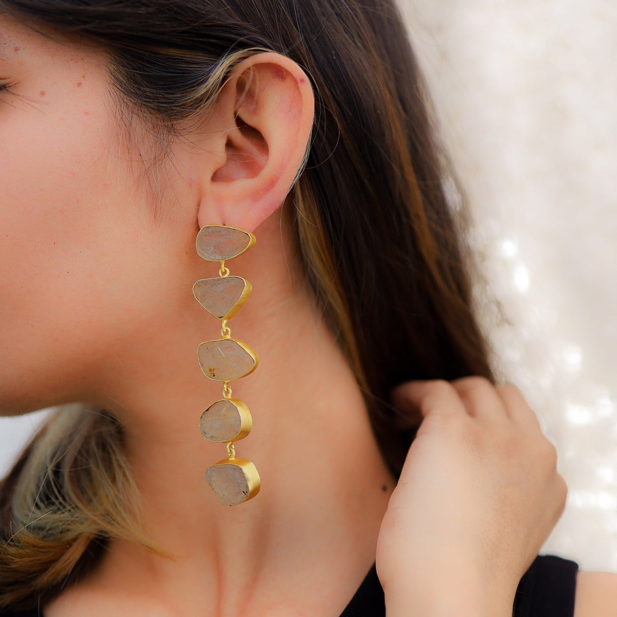 Natural Stone Dangle Earrings