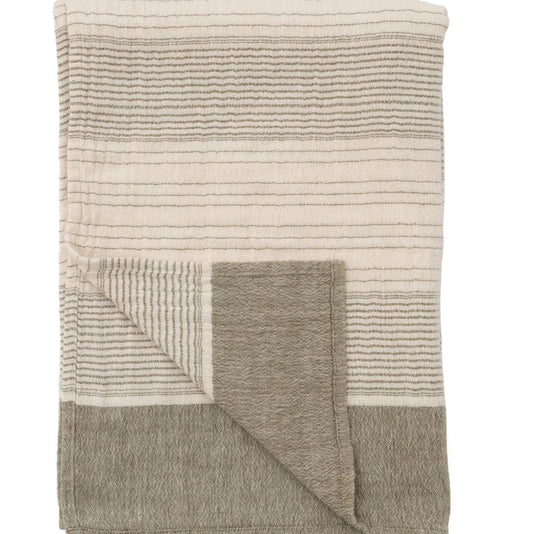 Textured blanket with geometric pattern on a white background