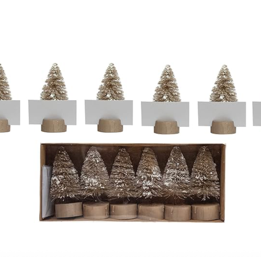 Reclaimed Wood Place Card Holder with 12 Cards