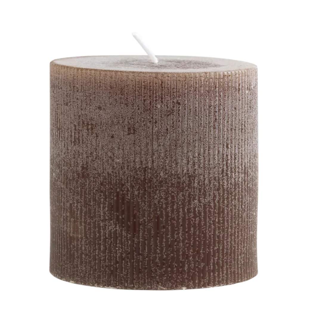 4" Rnd x 4"H Unscented Pleated Pillar Candle