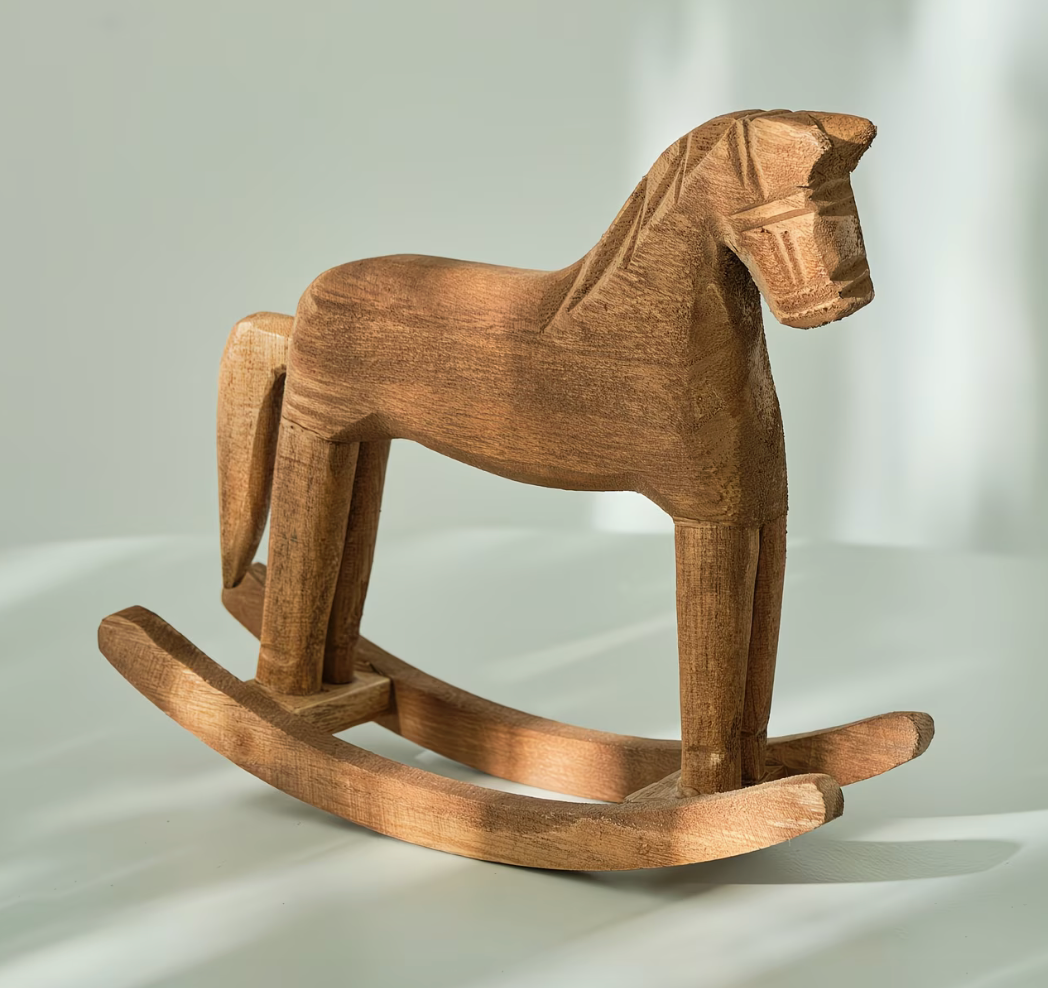 Carved Wood Rocking Horse Decor