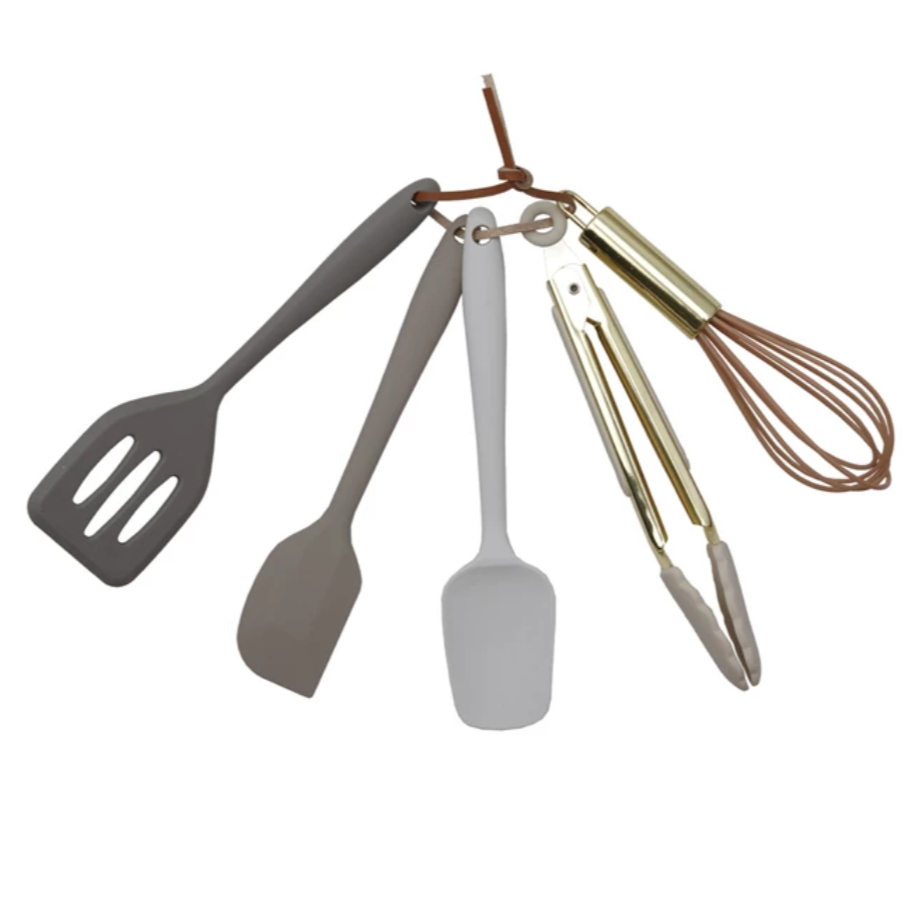 Silicone & Metal Mini Kitchen Tools, Set of 5