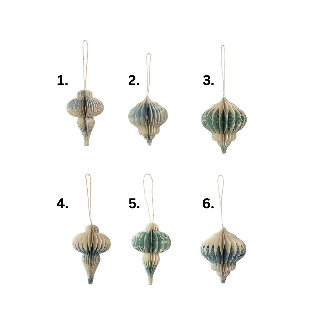 Paper Folding Honeycomb Finial Ornament 6 styles