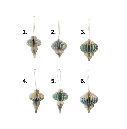 Paper Folding Honeycomb Finial Ornament 6 styles