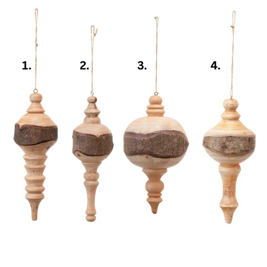 Carved Mahogany Wood Finial Ornament