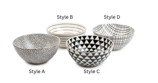 B&W Pattern Large Bowls