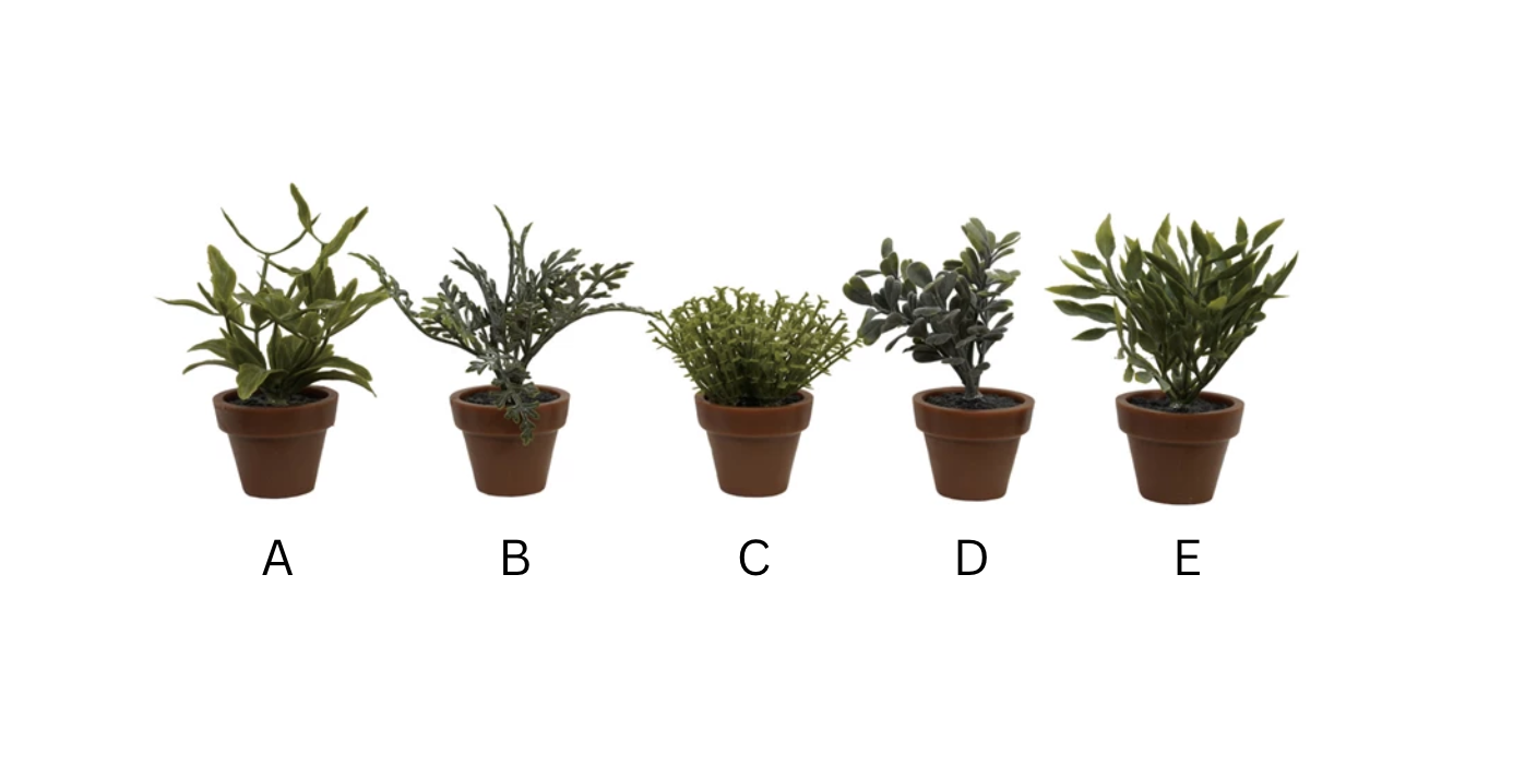 Mini Faux Plant in Plastic Pot