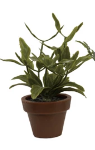 Mini Faux Plant in Plastic Pot