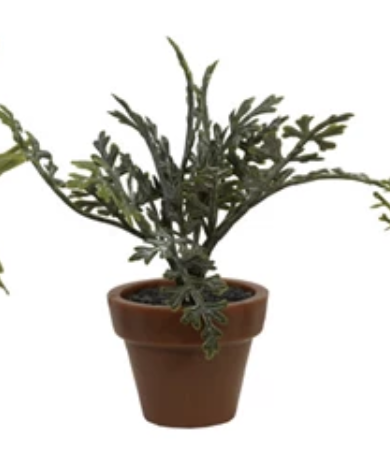Mini Faux Plant in Plastic Pot
