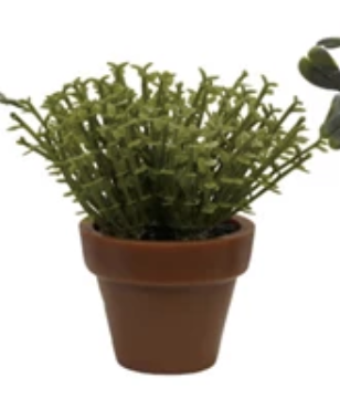 Mini Faux Plant in Plastic Pot
