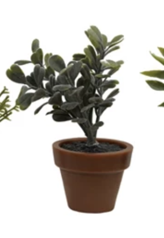 Mini Faux Plant in Plastic Pot
