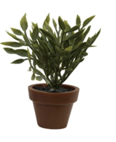 Mini Faux Plant in Plastic Pot