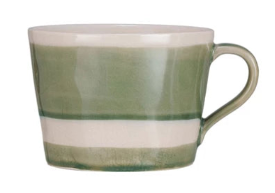 12oz Water Color Stoneware Mug w/stripes