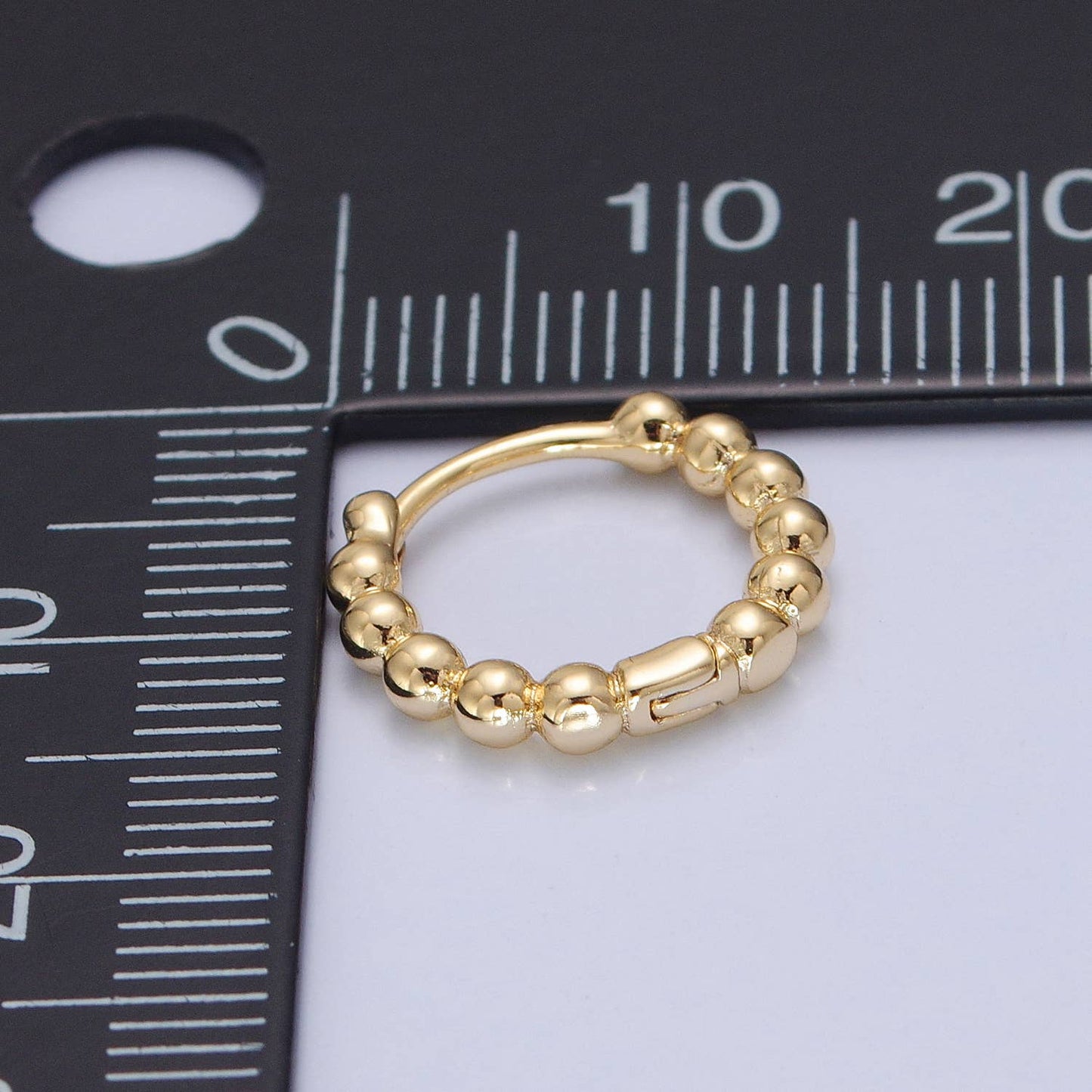 Dainty 14K Gold Filled Beaded Huggie Hoop