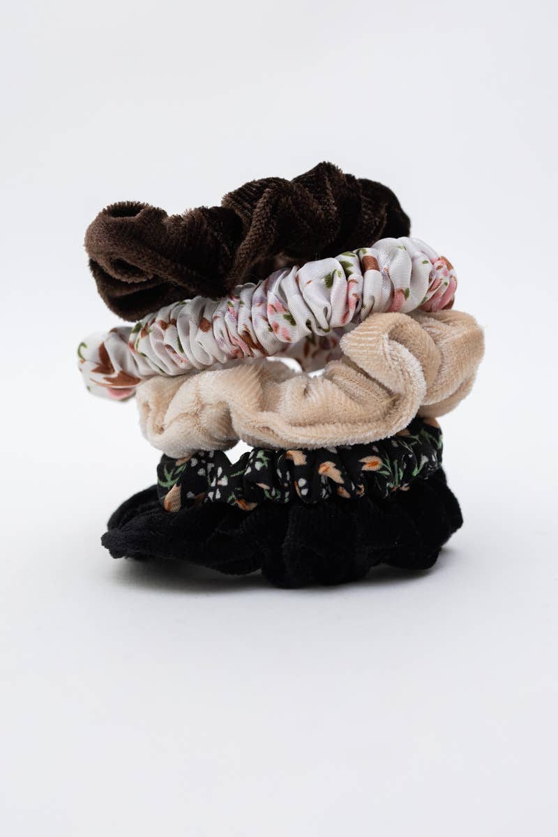 Autumn Floral Assorted Hair Scrunchies Pack