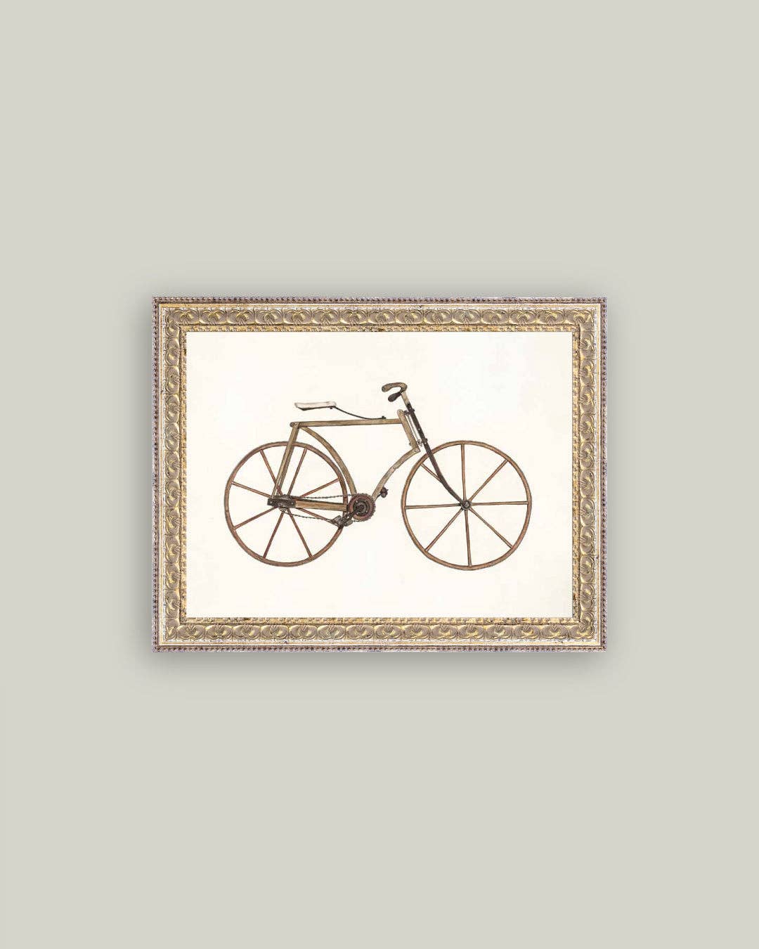 Old School Bike Framed Antique Art