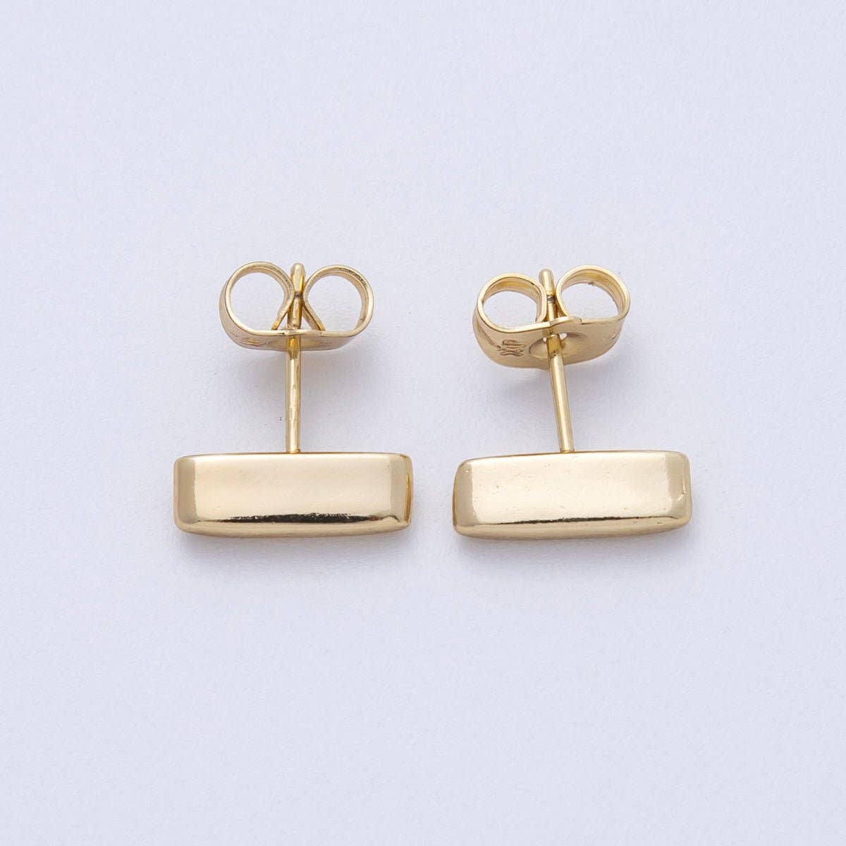 14K Gold Filled 14.5mm Minimalist Rectangular Stud Earrings