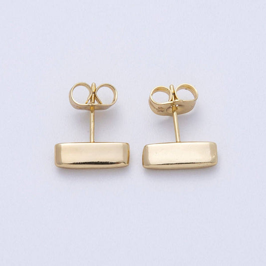 14K Gold Filled 14.5mm Minimalist Rectangular Stud Earrings