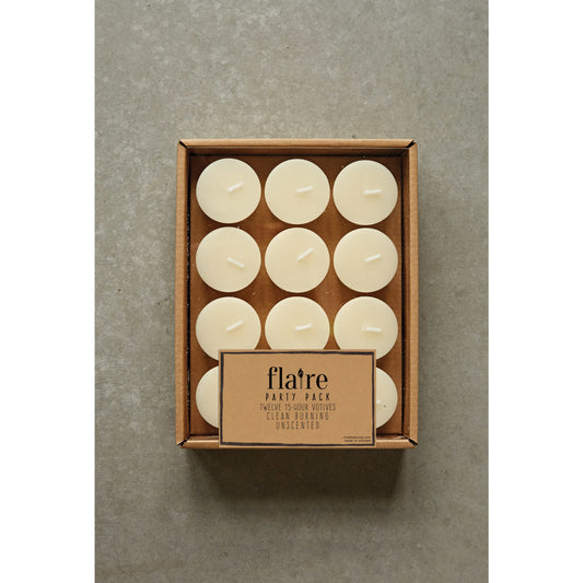 Votive Candles In Box, Set of 12 Unscented