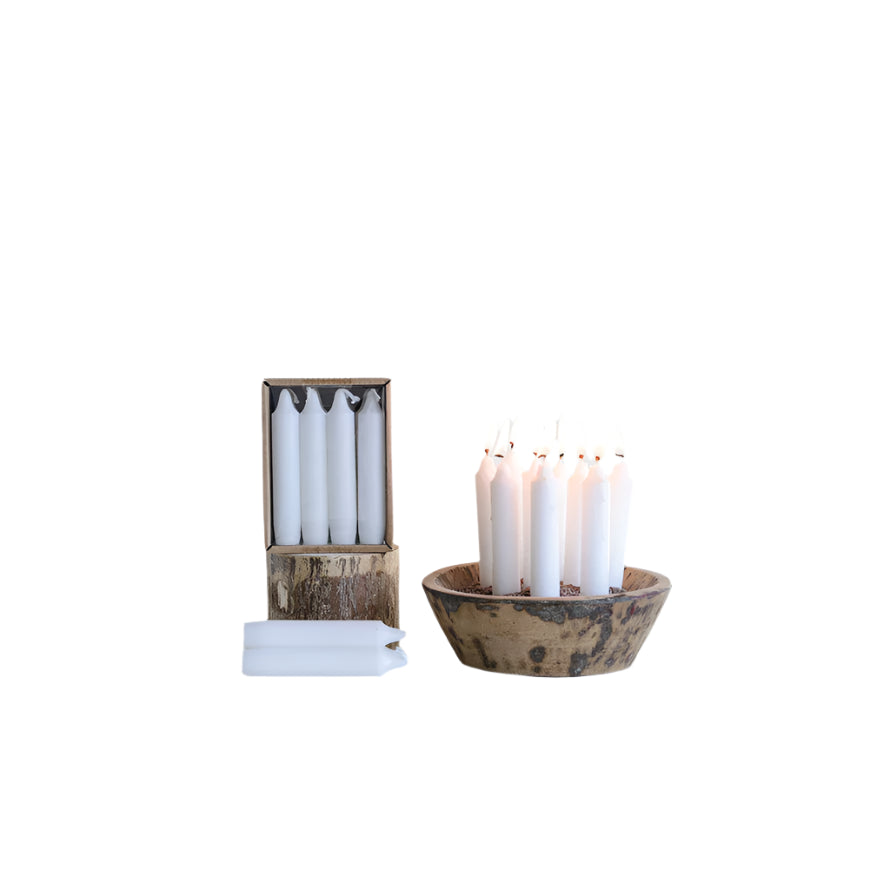 Unscented Short Taper Candles in Box - Set of 12
