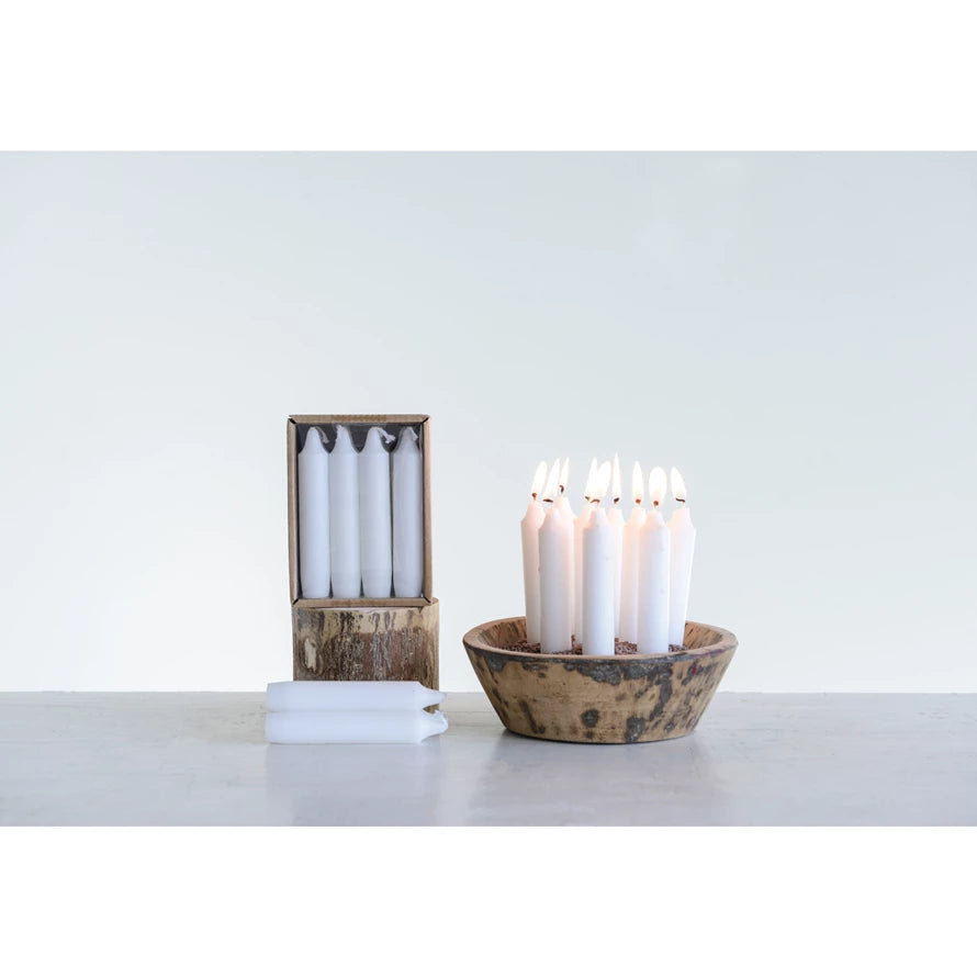 Unscented Short Taper Candles in Box - Set of 12