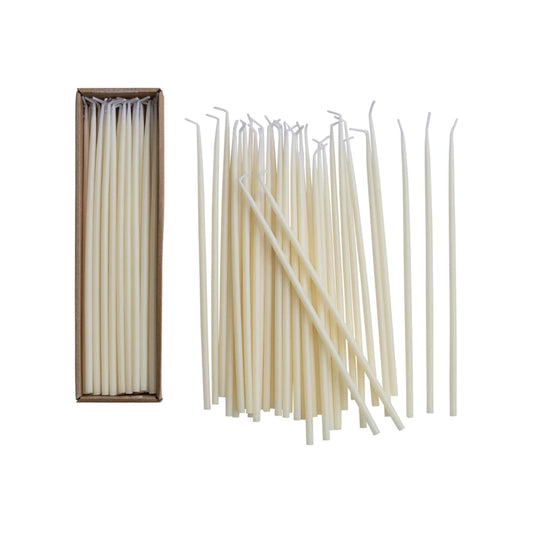 WHITE - Thin Taper Candles