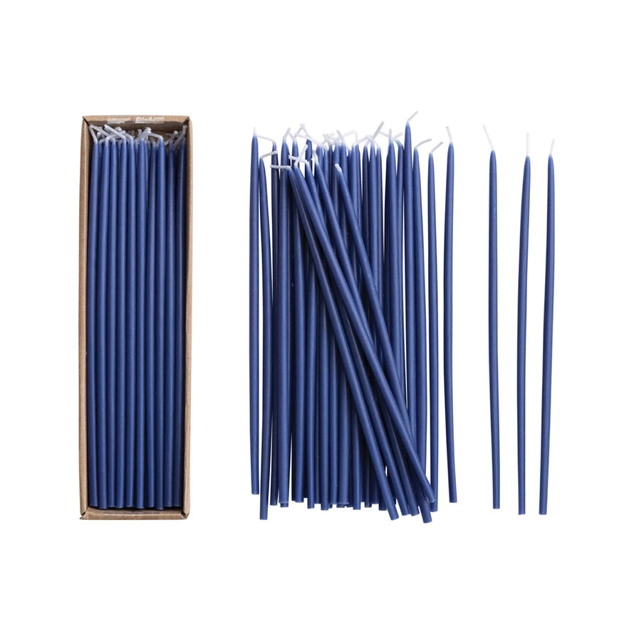 BLUE - Thin Taper Candles