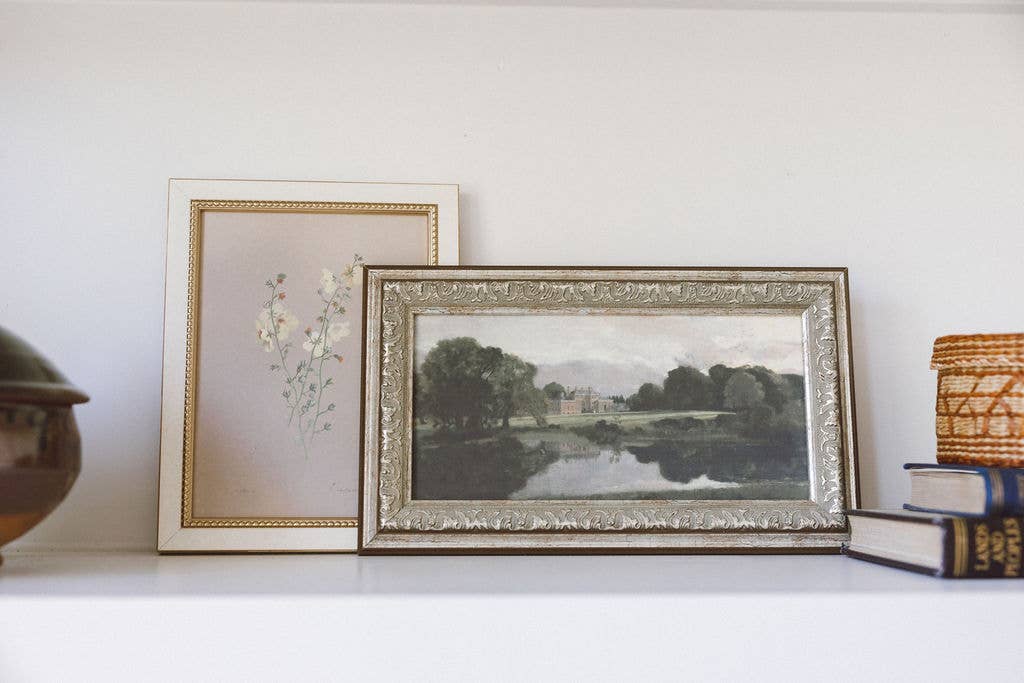 Flowering Yellow Plant Framed Antique Art