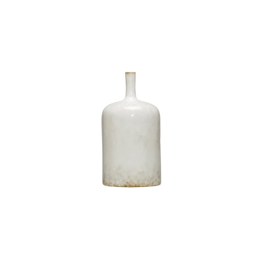 White ceramic vase on a white background