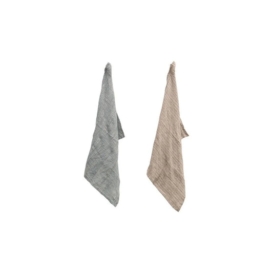 Woven Linen Striped Tea Towel, 2 Colors