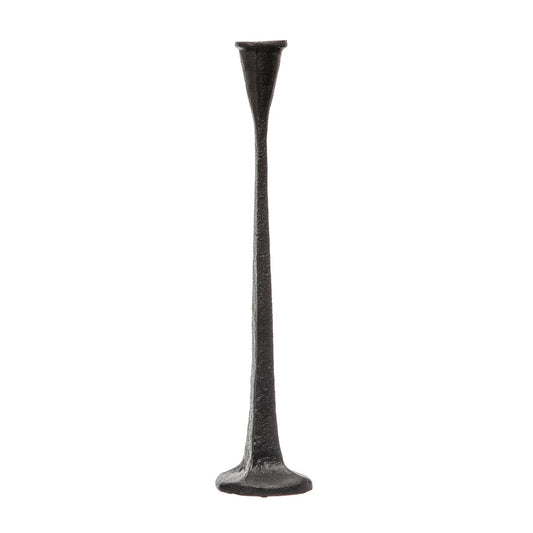 3" Round x 14-1/4"H Cast Iron Taper Holder