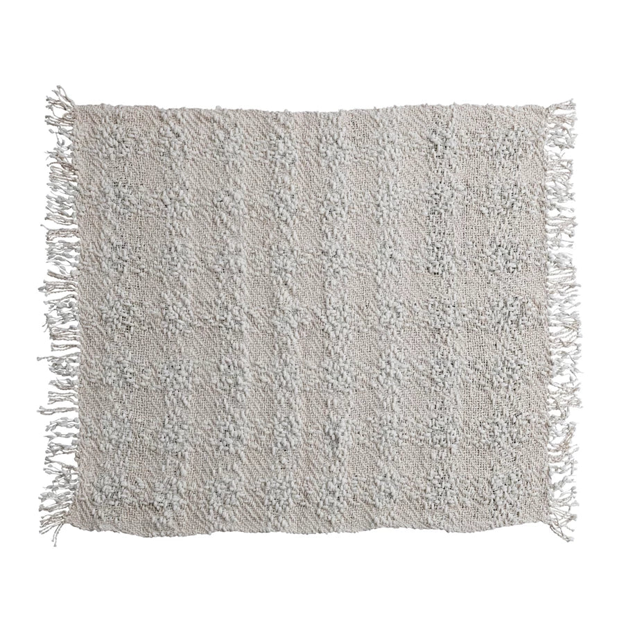 Luxe Cotton Blend Cable Knit Throw