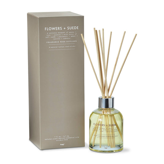 Flowers + Suede Reed Diffuser Multi Glass