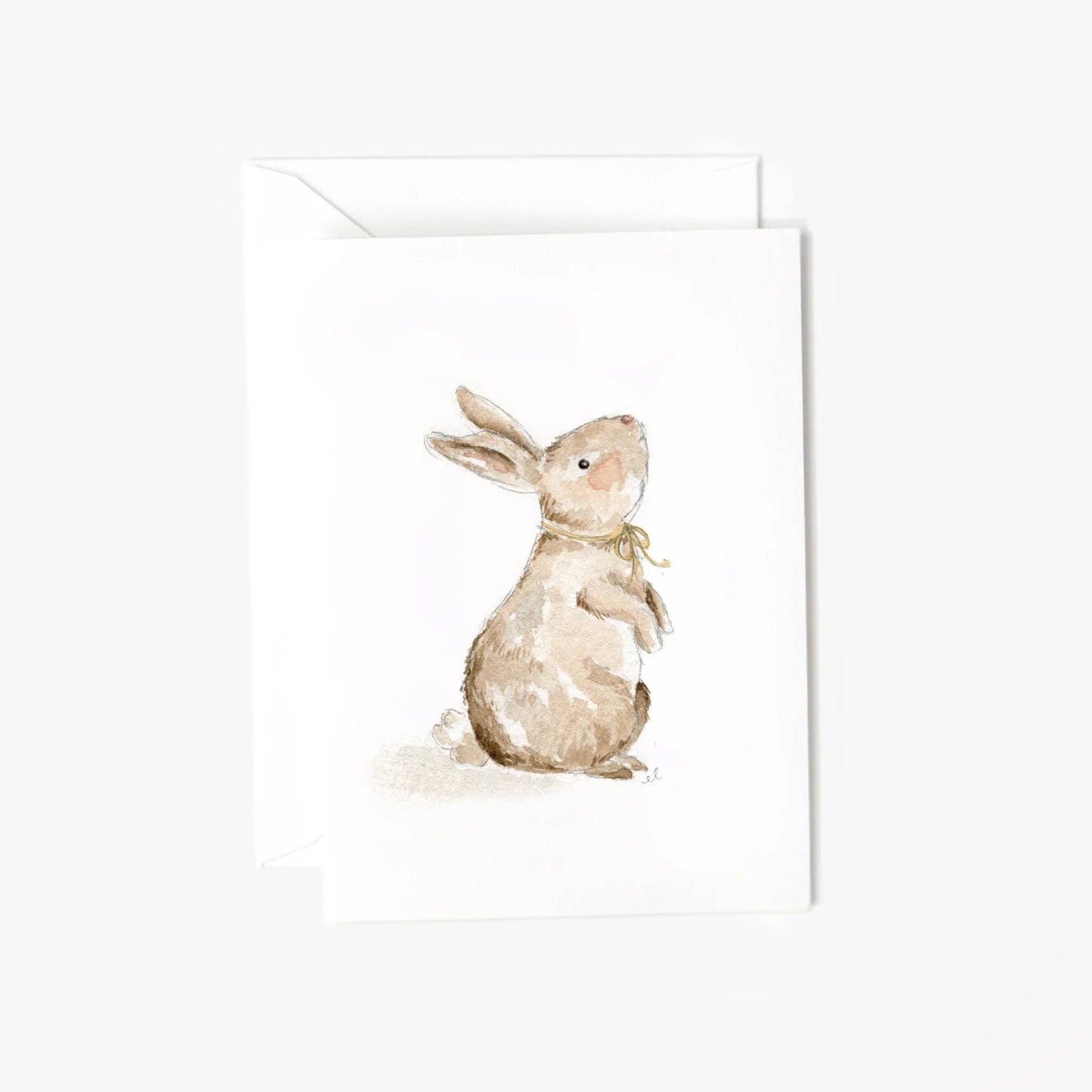 Bunny with bow mini enclosure notecard