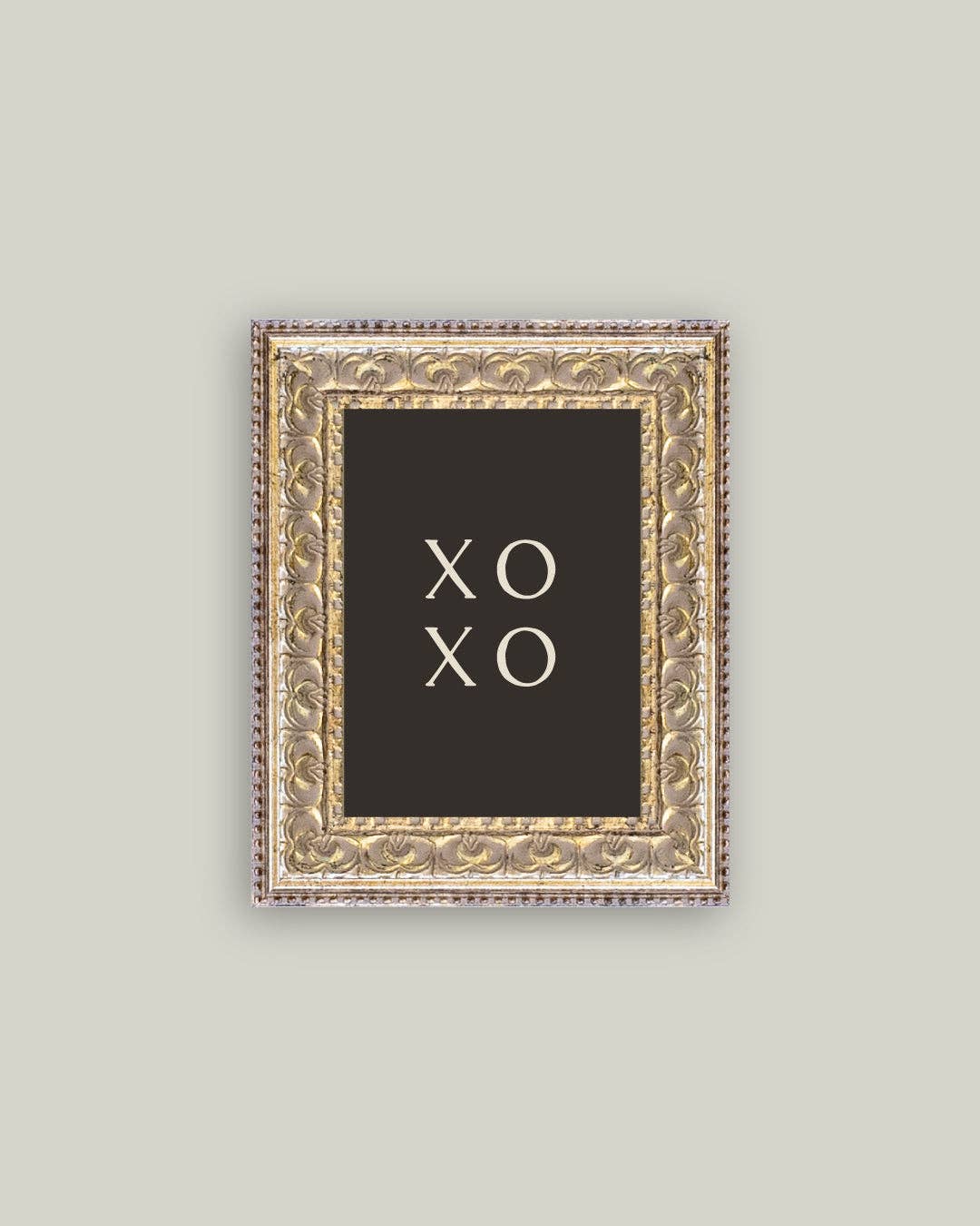 XOXO Black Back Framed Antique Art