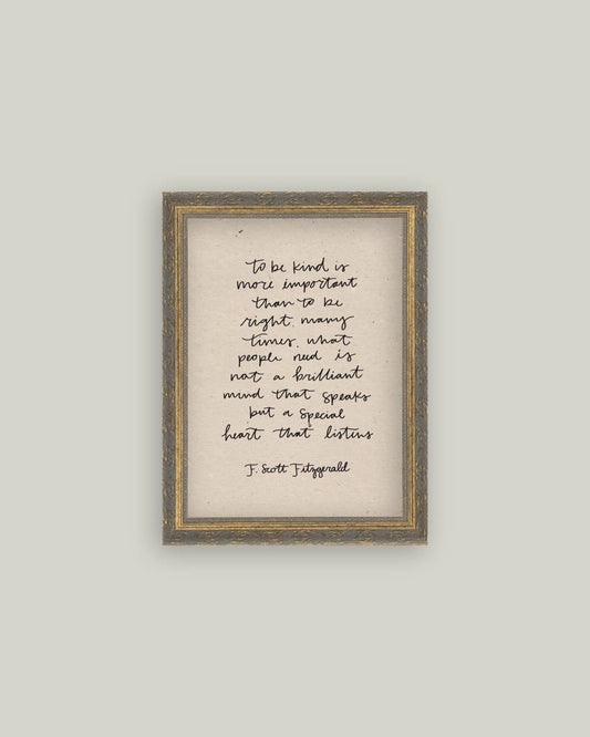 To Be Kind Framed Antique Print