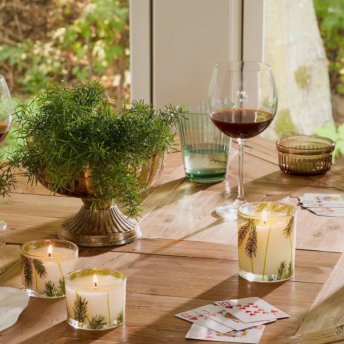 Set Frasier Fir Pine Needle Candle Set